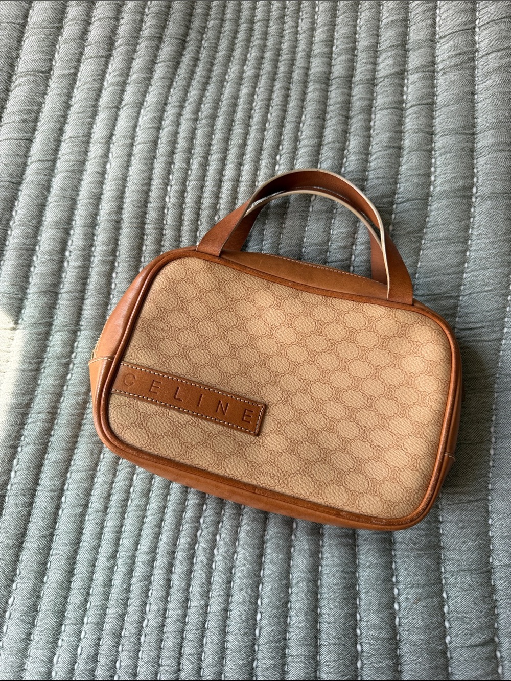 Celine Brown/Beige Leather Handbag